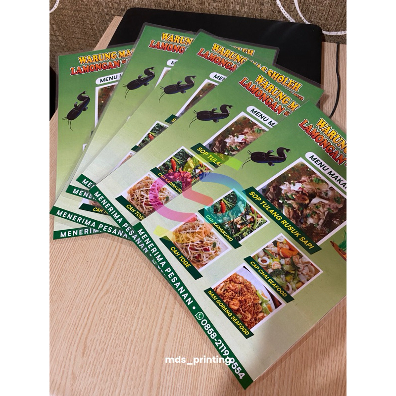 

CETAK MENU + LAMINATING / CETAK MENUN A3+
