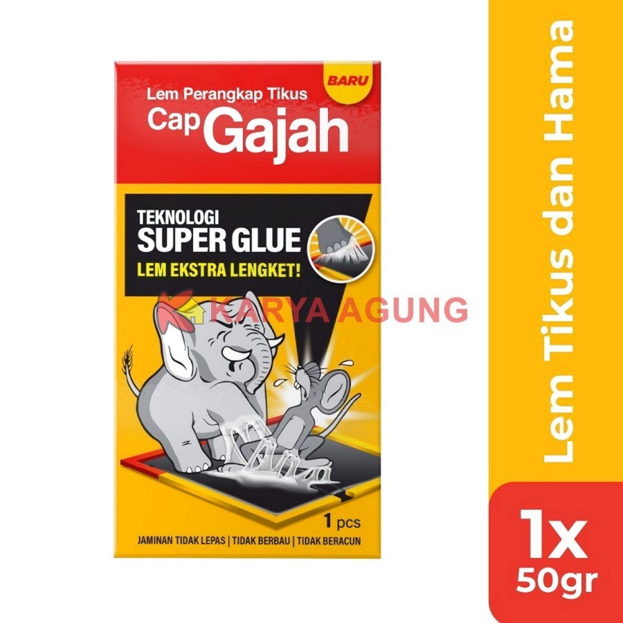 Lem Perangkap Tikus Buku CAP GAJAH X-Glue Original / Papan Jebakan Umpan Tikus / Rat Mouse Trap