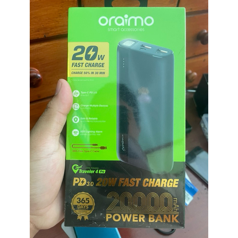 power bank oraimo 20000mah fast charging real
