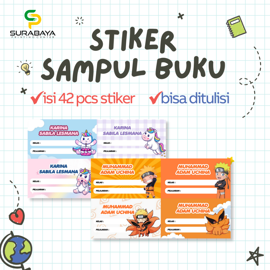 

[ ISI 42 PCS] STIKER NAMA ANAK UNTUK SAMPUL BUKU CUSTOM