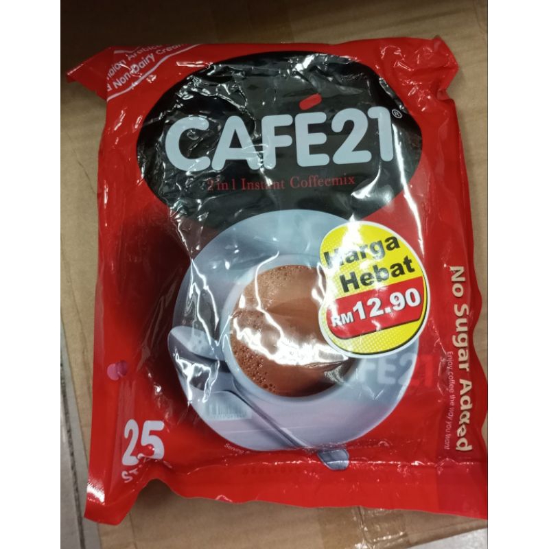 

CAFE21 (coffeemix instant 2in1),no sugar added isi 25 sachet/sticks