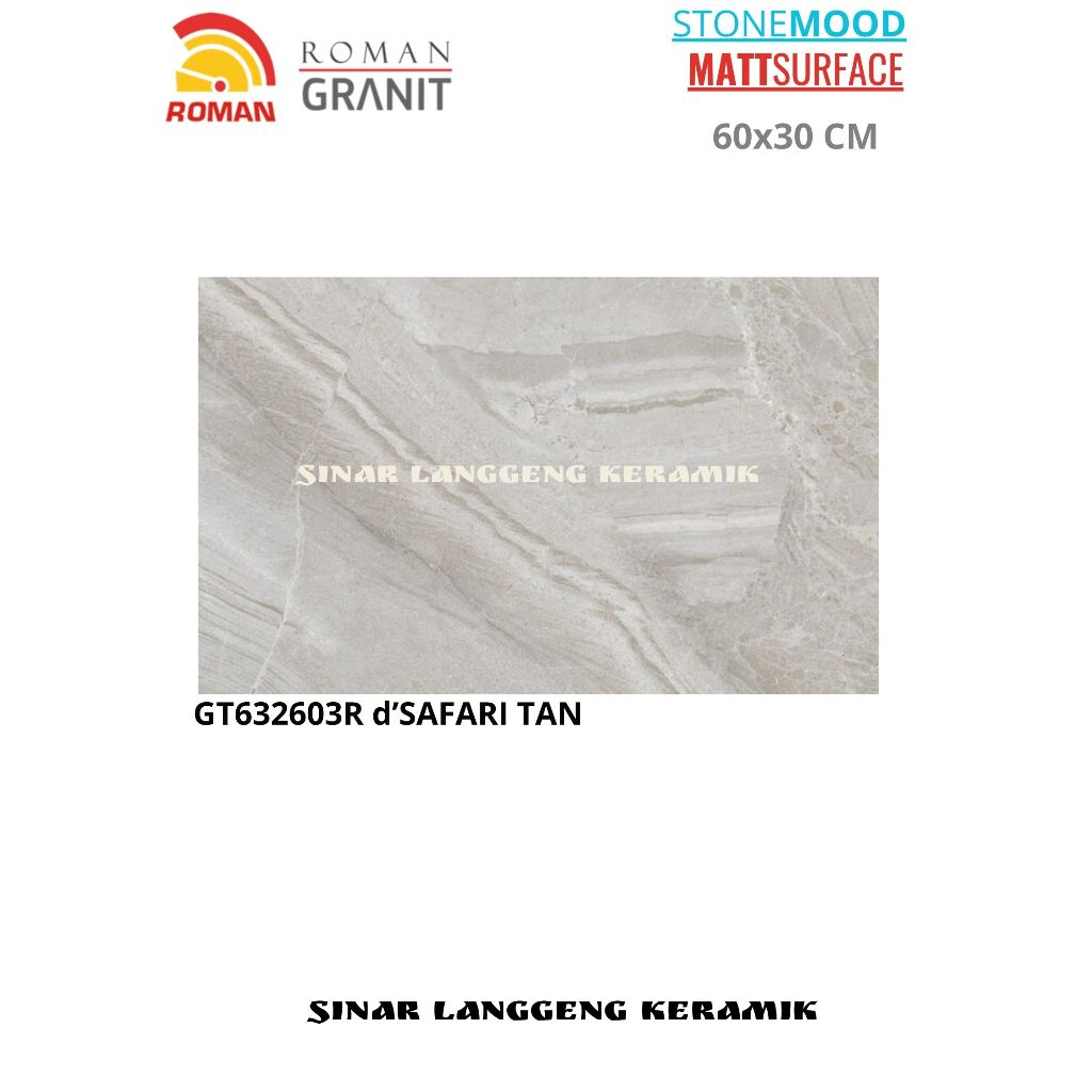 ROMAN GRANIT/GT632603R d'SAFARI TAN/60x30/MATT/LANTAI