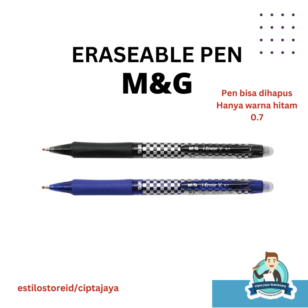 

M&G ERASEABLE PEN RETRACTABLE PEN 0.7 SMOOTH / PEN BISA DIHAPUS