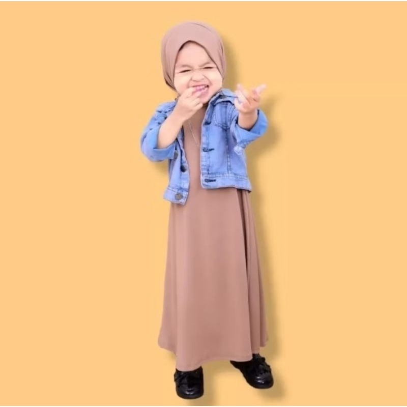 Dress Inner Anak Tanpa Lengan 3-4 Tahun Perempuan / Gamis Anak Polos Jersey