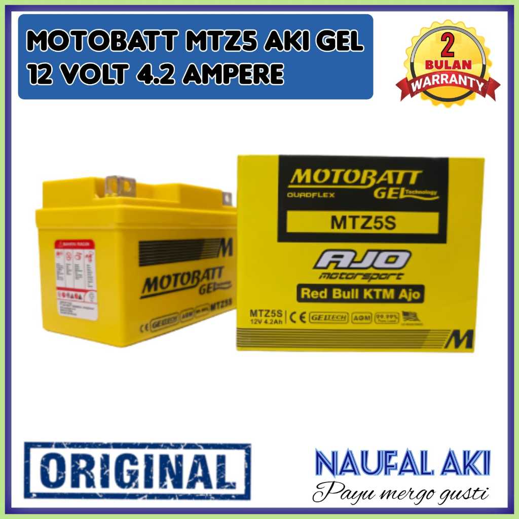 Aki Motor Yamha Jupiter Z1/Robot Motobatt MTZ5 Aki GEl langsung Pasang