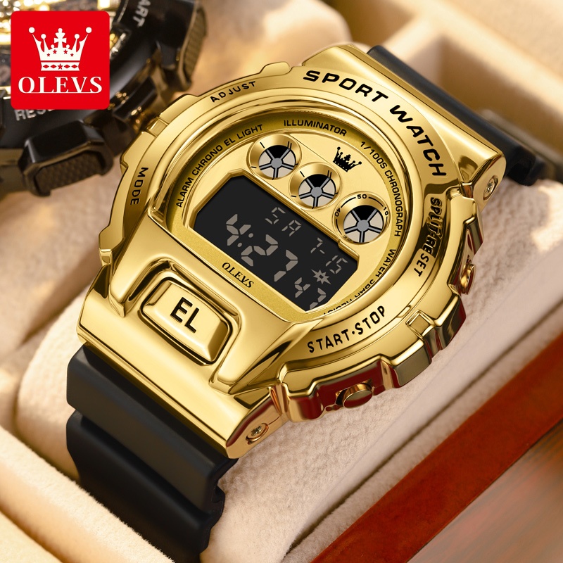 OLEVS Jam Tangan Pria Original Analog Mewah Keren Casual Anti Air Quartz Jam Tangan Pria Rantai