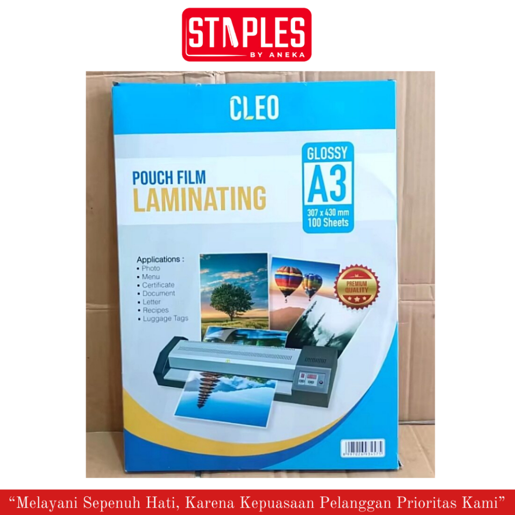 

E-print Plastik Laminating A3 Cleo 307 x 430MM