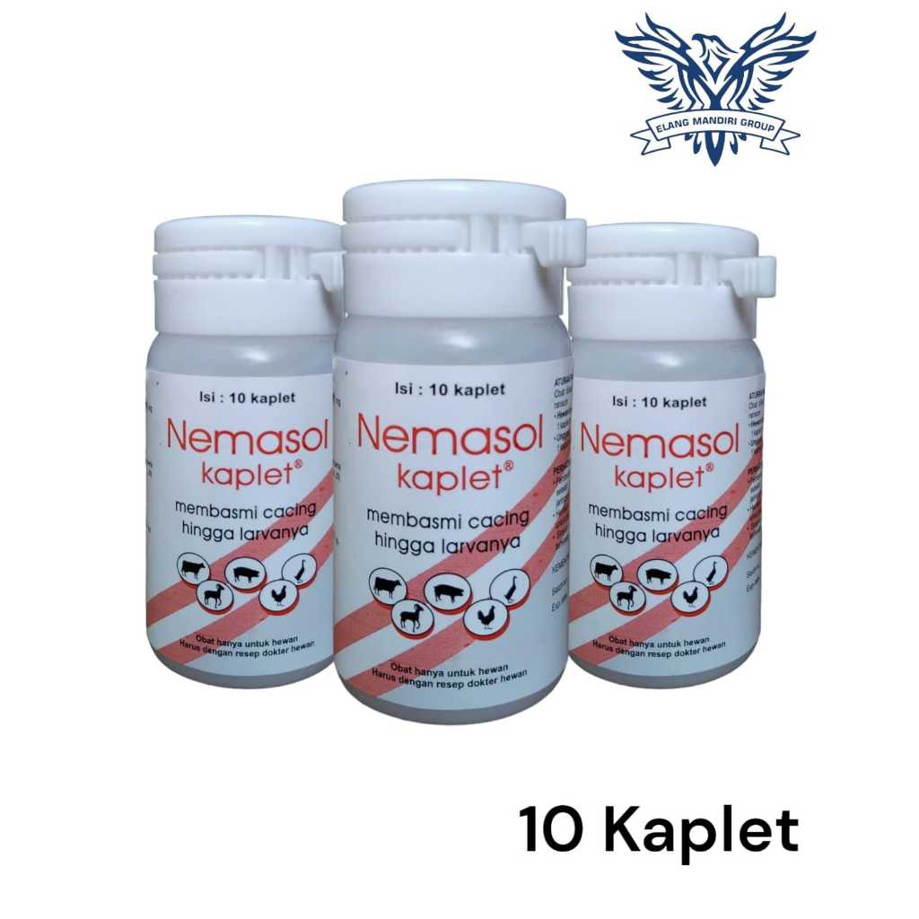 Nemasol 10 Kaplet Obat cacing sapi kambing babi unggas kerbau kuda Medion