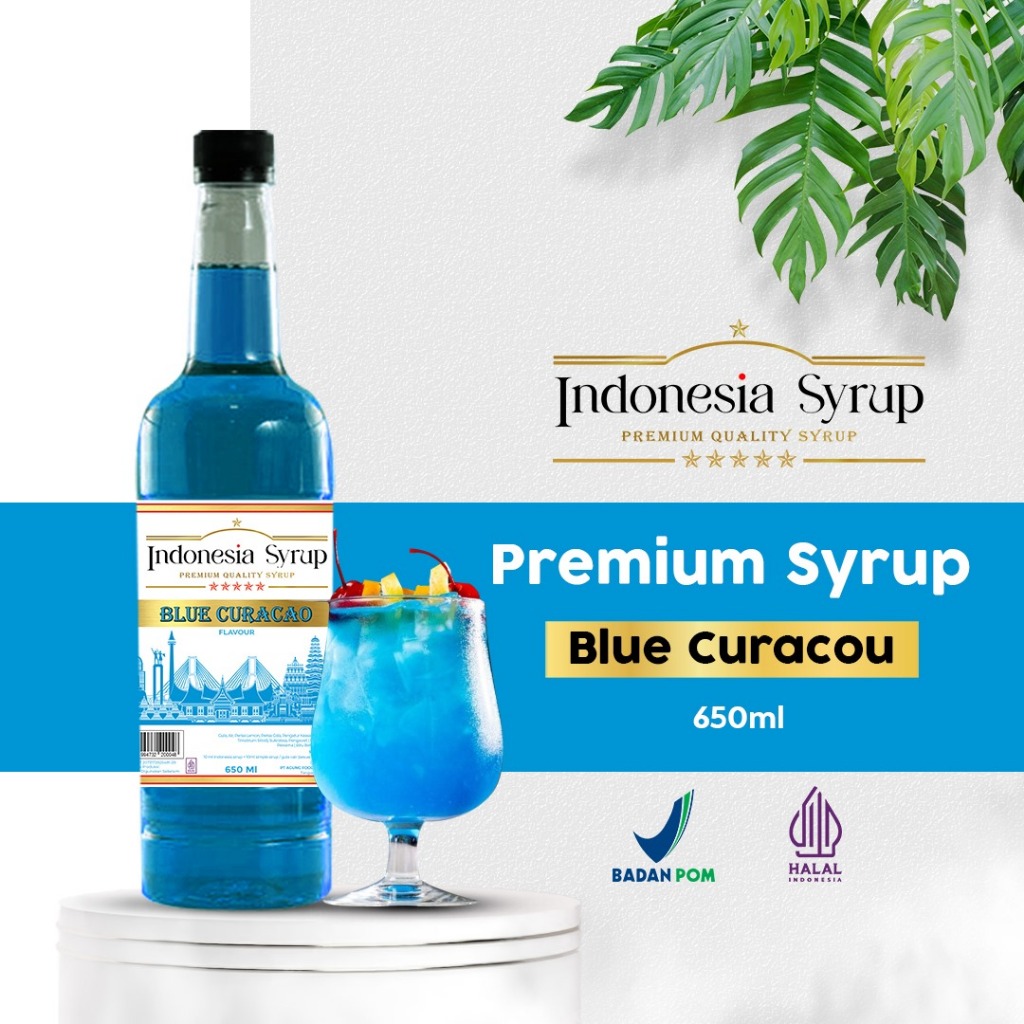 

Sirup Premium Rasa Blue Curacao Minuman Sirop Flavoured Syrup Halal BPOM 650 ml Indonesia Syrup Omura Powder