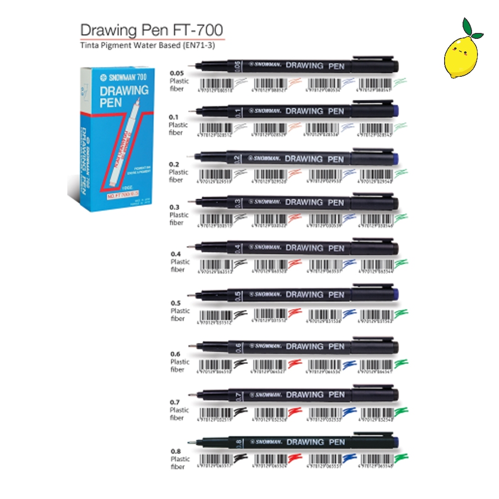 

Snowman Drawing Pen FT-700 Satuan Hitam