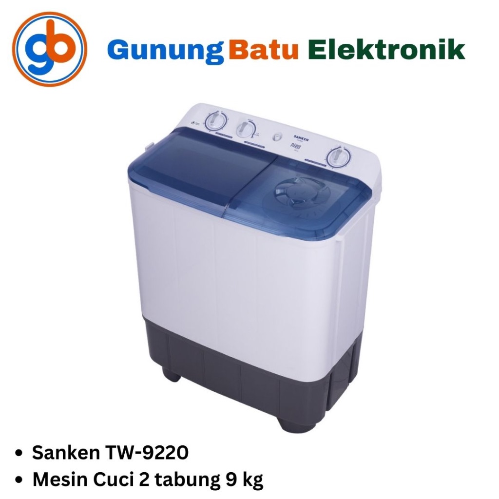 Sanken Mesin Cuci 2 tabung 9 kg TW-9220 Garansi Resmi