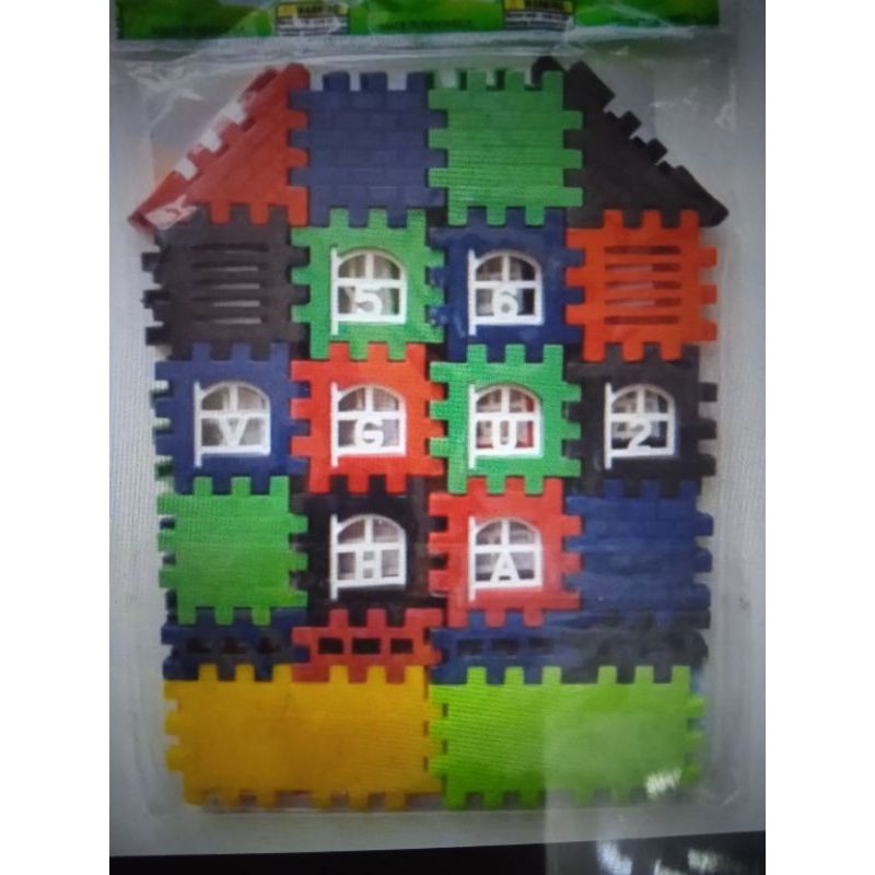 mainan anak puzzle block rumah funny