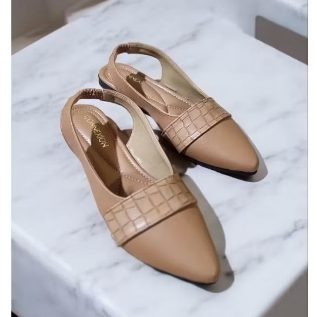 SEPATU SENDAL TEPLEK TALI BELAKANG WANITA CROCO KODE i (FREE PAPER BAG)