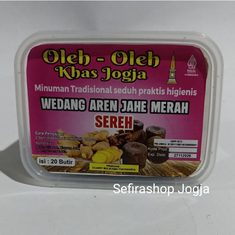 

Aren Jahe Merah Sereh Kemasan Cup 20 Butir /Wedang Aren Jahe Merah Sereh Kencur Kunyit Putih Mint Temulawak Kopi Aren