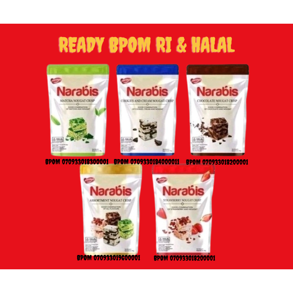 

[READY BPOM 90GR] NARAYA NARABIS NOUGAT STRAWBERRY/CHOCOLATE/MATCHA/COOKIES&CREAM/ASSORTMENT