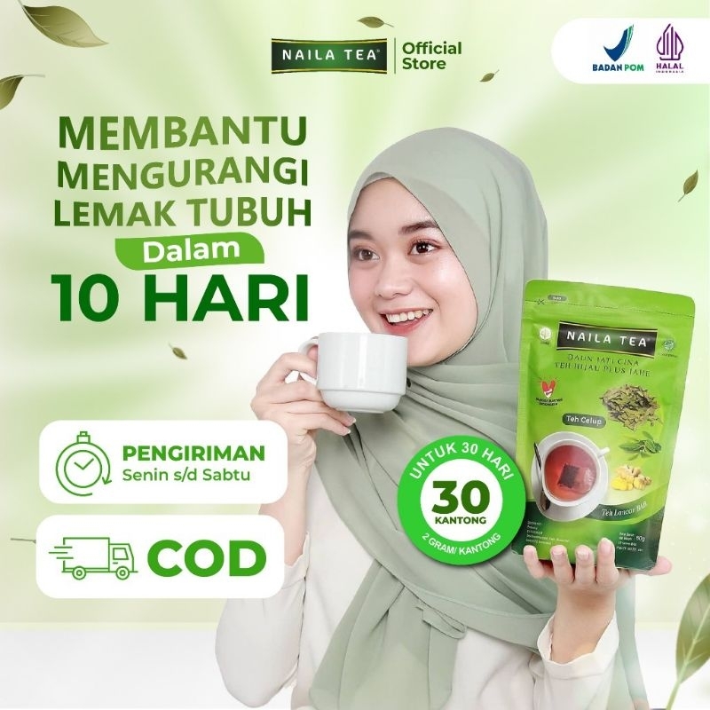 NAILA TEA | Teh Hijau Peluntur Lemak | Teh Diet Detox | Slimming Tea  Teatox Pelangsing