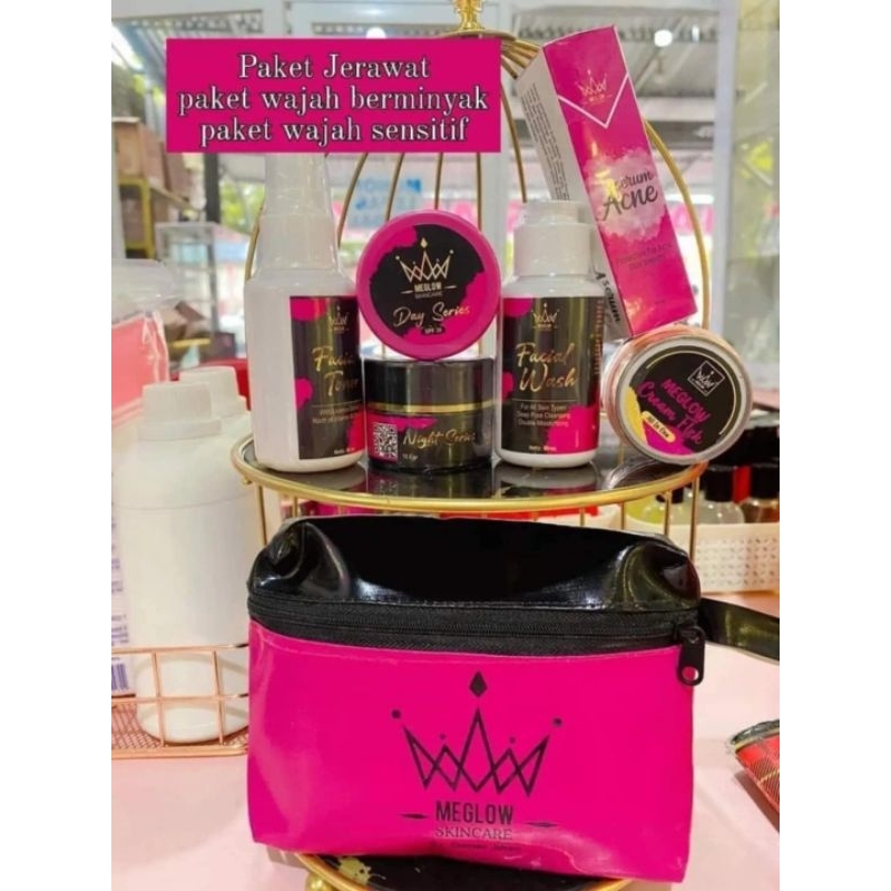 Paket Jerawat Paket Wajah Berminyak Paket Wajah Sensitif Meglow Skincare
