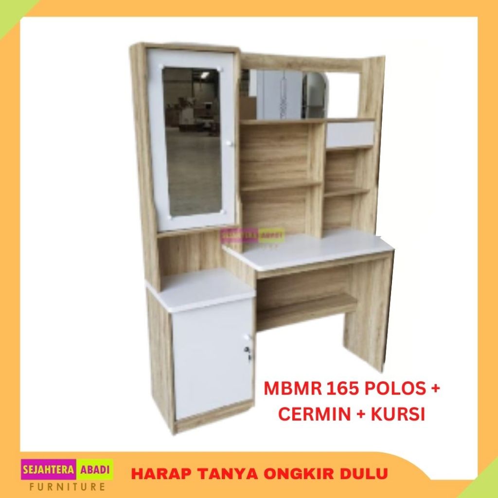 meja belajar anak besar polos plus lemari cermin kursi Olympic MBMR165
