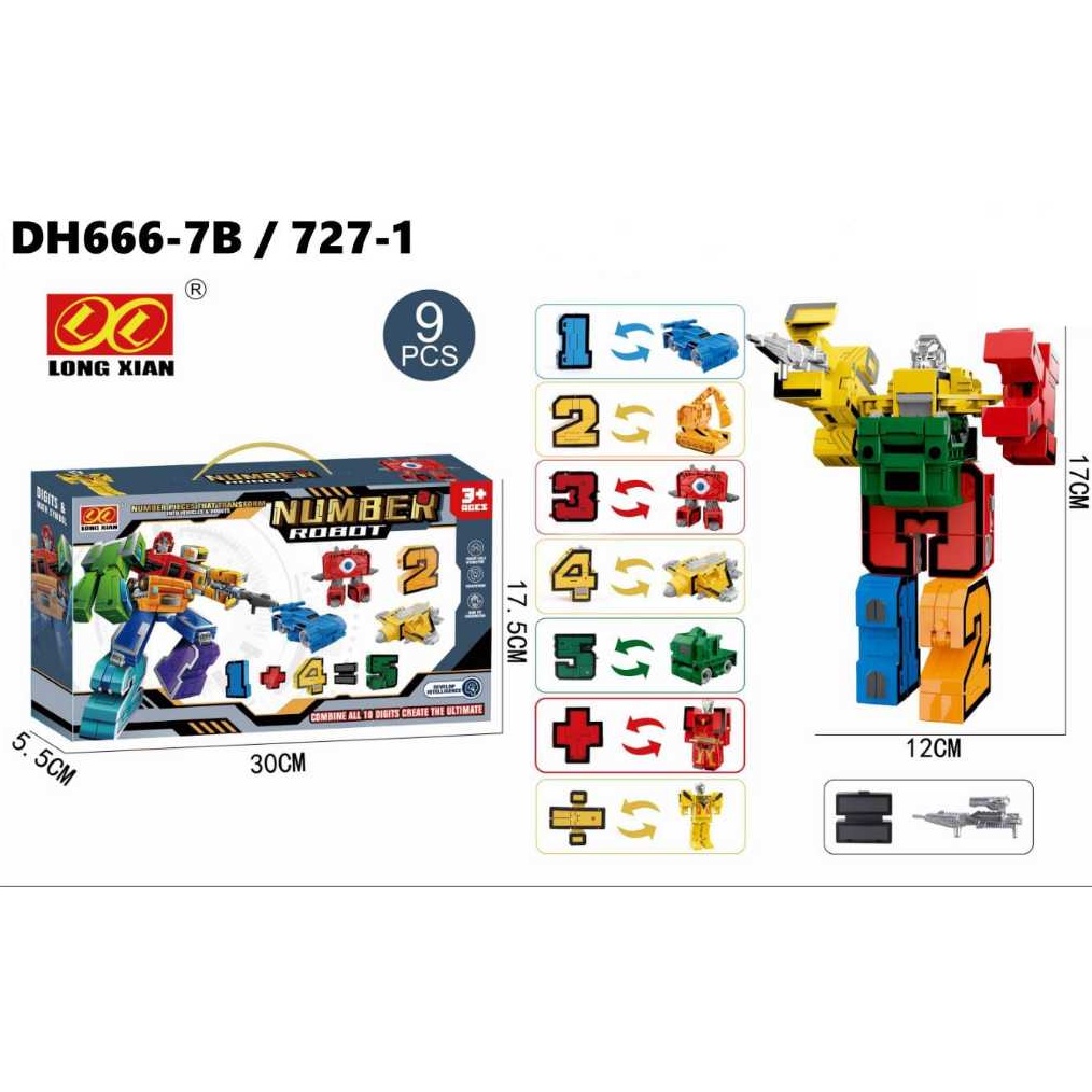 PERFECT Mainan Number Robot Angka Mainan Transformer angka jadi robot numberblocks