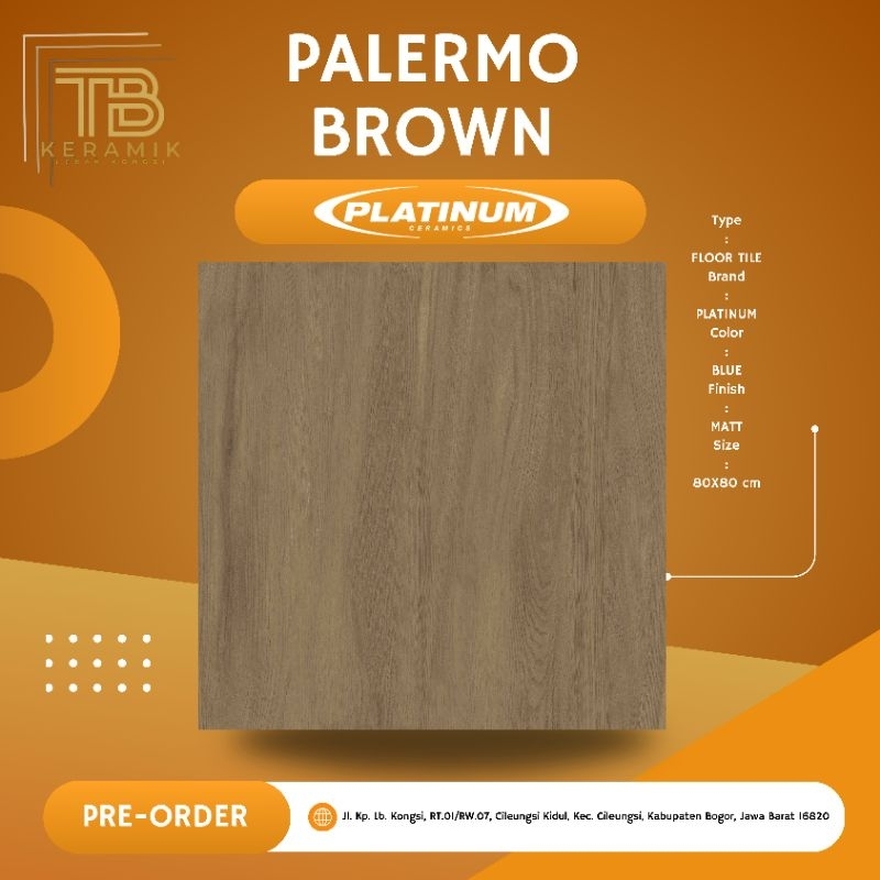 LANTAI GRANIT PALERMO BROWN / 80X80cm /GREAT A / KW1 | MERK PLATINUM