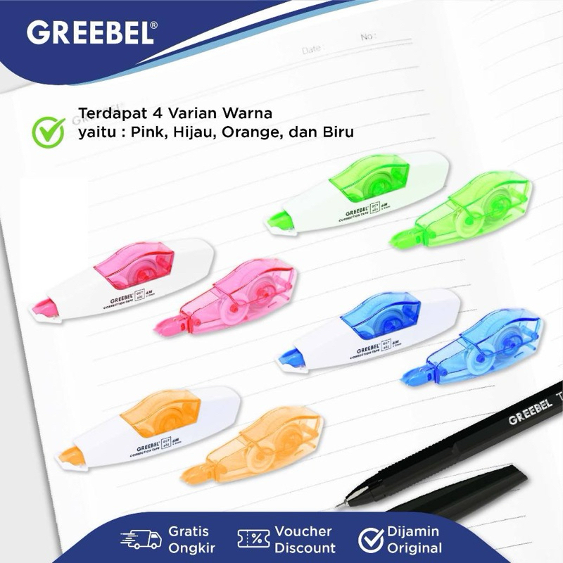 

GREEBEL CORRECTION TAPE GCT-602 | PITA KOREKSI | TIPE X KERING | TIP X KERTAS