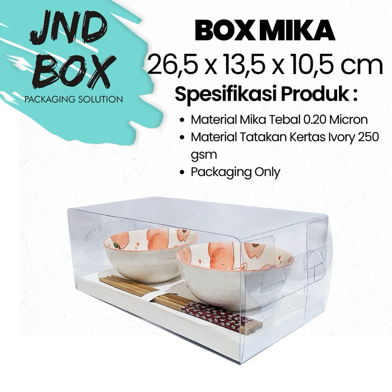 

Box Mika 26,5 x 13,5 x 10,5 cm (Set Mangkok dan Sumpit) Min Order 2 Pcs