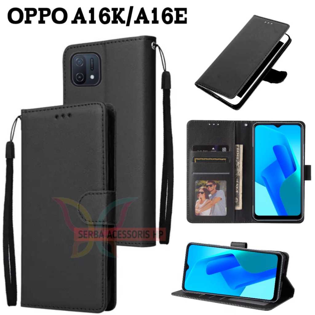 Case dompet OPPO A16K/A16E flip dompet Kulit mewah sampul slot kartu