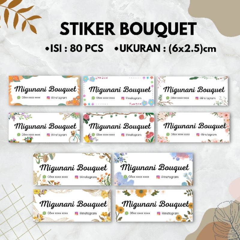 

STICKER LABEL BOUQUET FLOWER / STICKER BUKET BUNGA