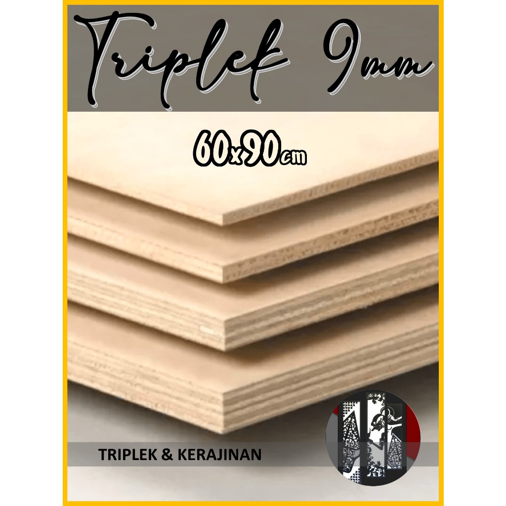 Triplek 9mm 60x90 cm Kualitas Premium Plywood Multiplek 9 mm 60 x 90 | 90x60 | 90 x 60 cm