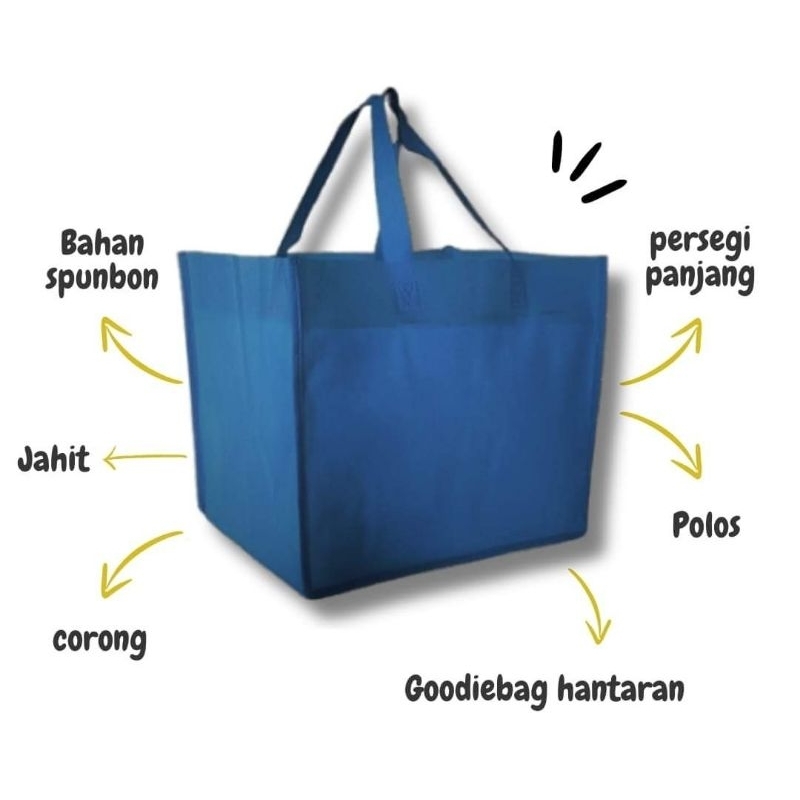 

spunbond polos ukuran P32 L26 T27Cm muat Double box syukuran hajatan tas box nasi besar