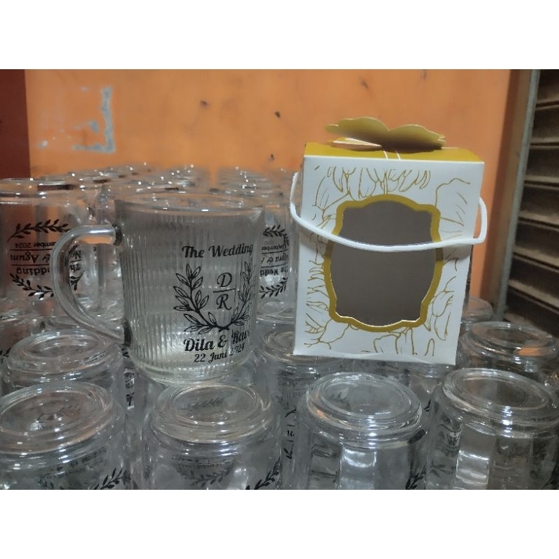 suvenir gelas gagang, souvenir gelas gagang kemas box, souvenir gelas sablon
