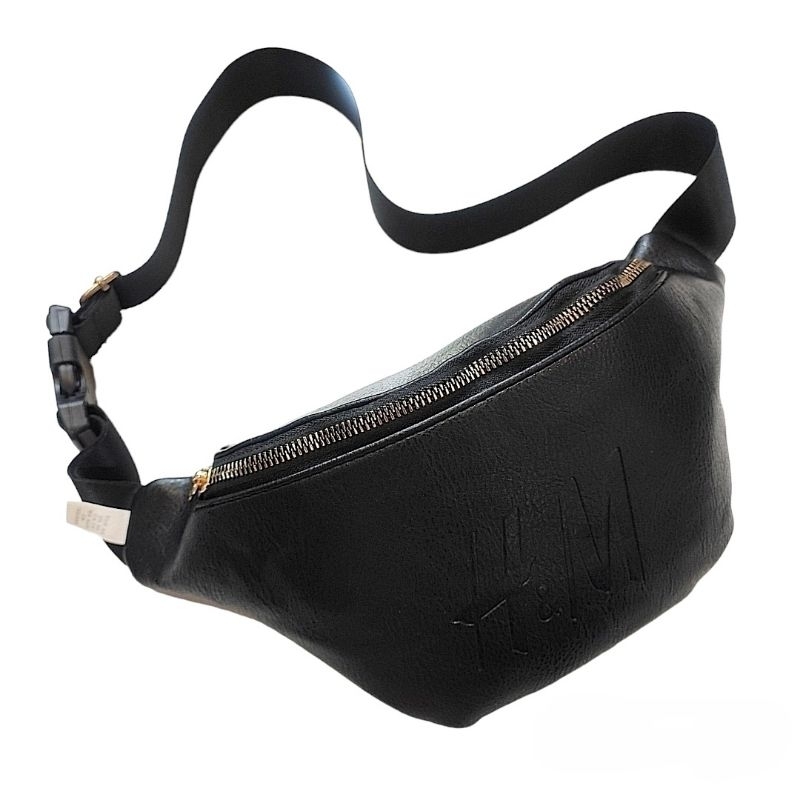 Tas Waistbag polos full black H#M / tas selempang / tas pinggang pria dan wanita