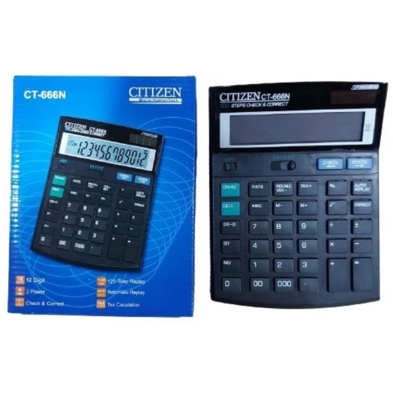 

PAKET HEMAT CITIZEN CT 666N Check Correct Kalkulator Bisa Cek Ulang 12Digit CT666N