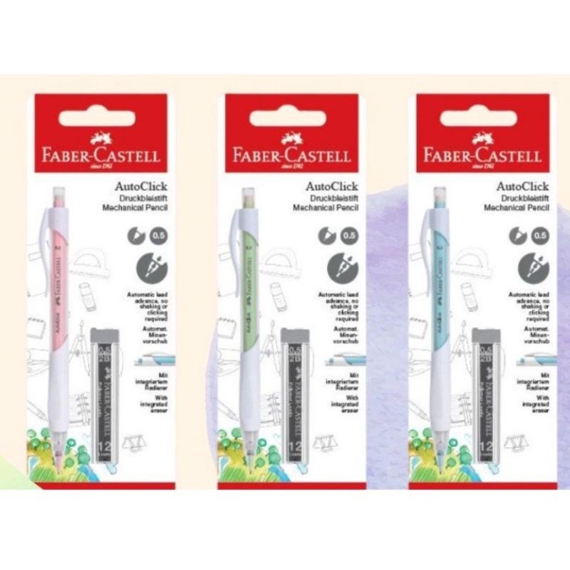 

SPESIAL AWAL TAHUN Pensil Mekanik Autoclick 5mm Faber Castell Refill White Blister