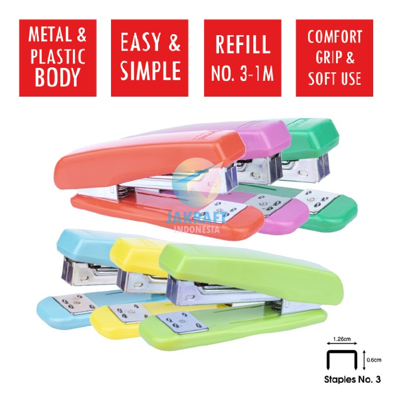 

STOK TERBARU 1 Pcs Stapler Hekter Besar Kantor Bisnis JOYKO HD5CL Besi Refill Isi Staples No3