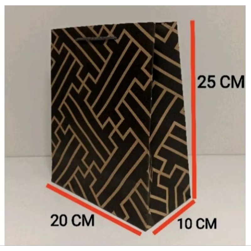 

Paper Bag motif garis Kertas Tebal uk 20×10×25cm