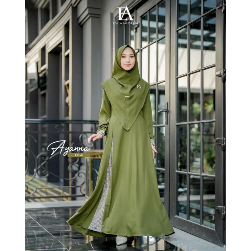 Dilovable.id | GAMIS WANITA AYANNA ANTHEA GAMIS LEBARAN KOMBINASI BY. ESHA MUSLIM