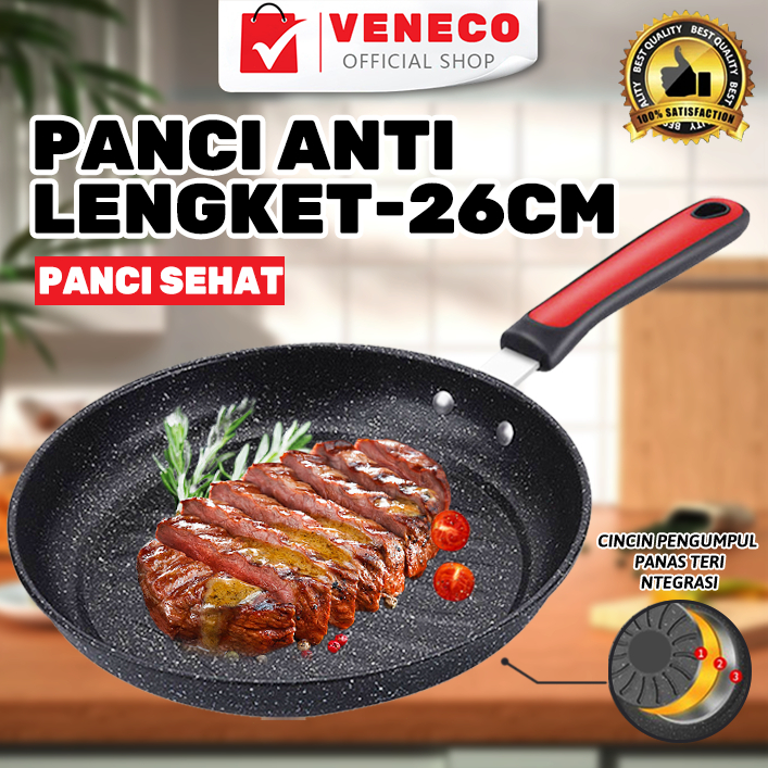 Pan Wajan Penggorengan Marble 26 Cm - Fry Pan Marble Coating