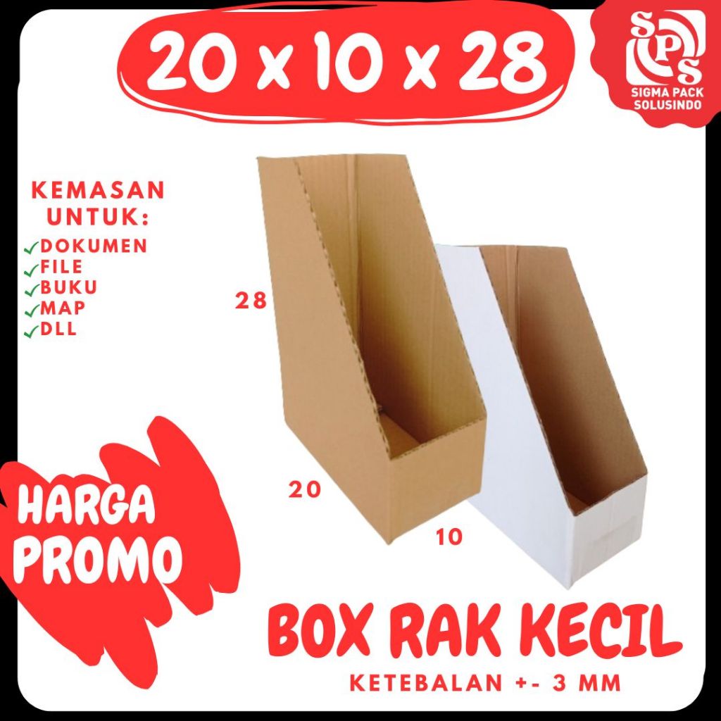 

Box Rak Kecil 20x10x28 Box File dus packing kotak kemasan karton File Dokumen Kantor