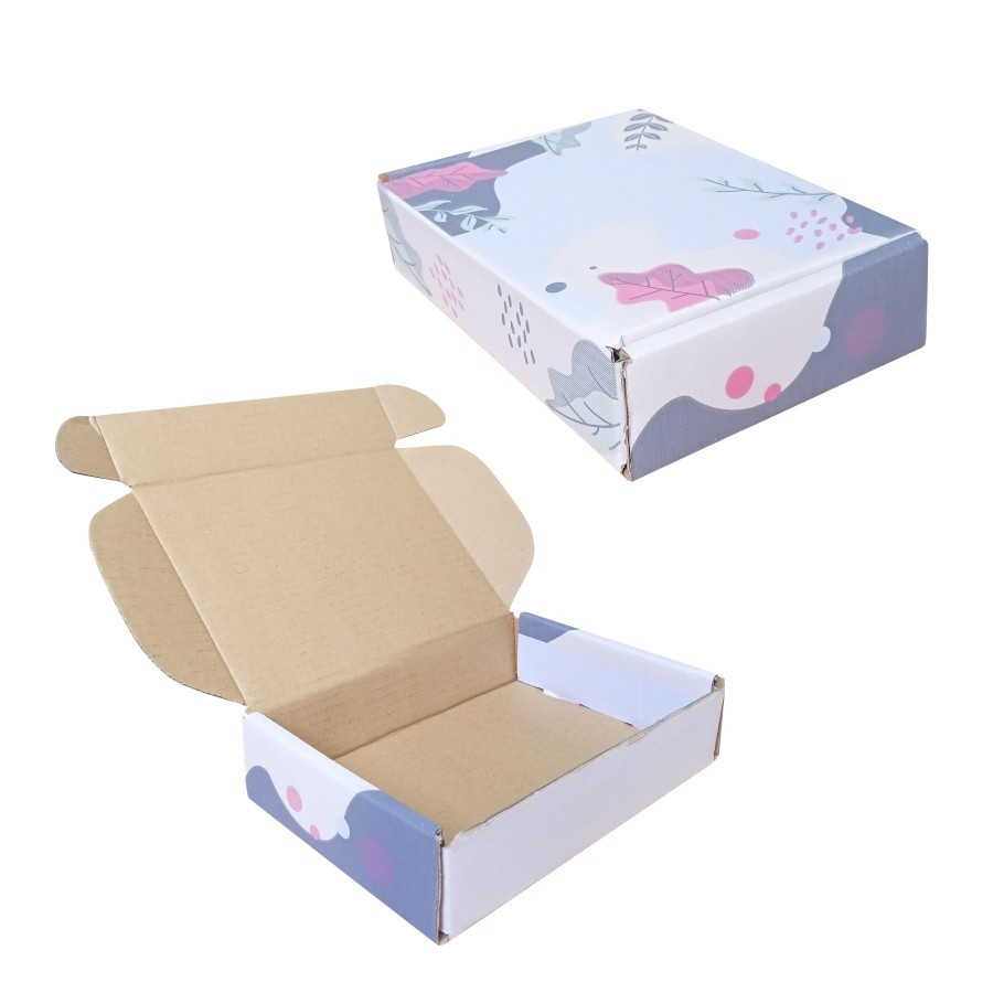 

(5pcs) Box Hampers Kemasan Makanan Brownies Donat Dus 20x15x5cm Motif Pastel Floral
