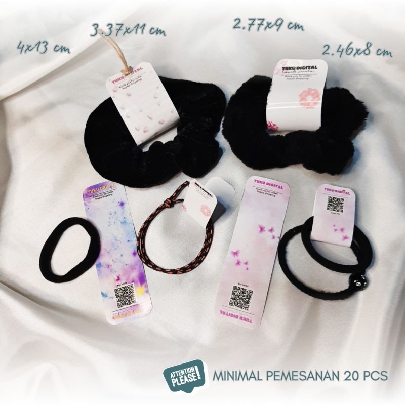 HAG TAG LABEL AKSESORIS - HAG TAG LIPAT -  KERTAS LABEL - SOUVENIR - LABEL SCRUNCHIES - IKAT RAMBUT 