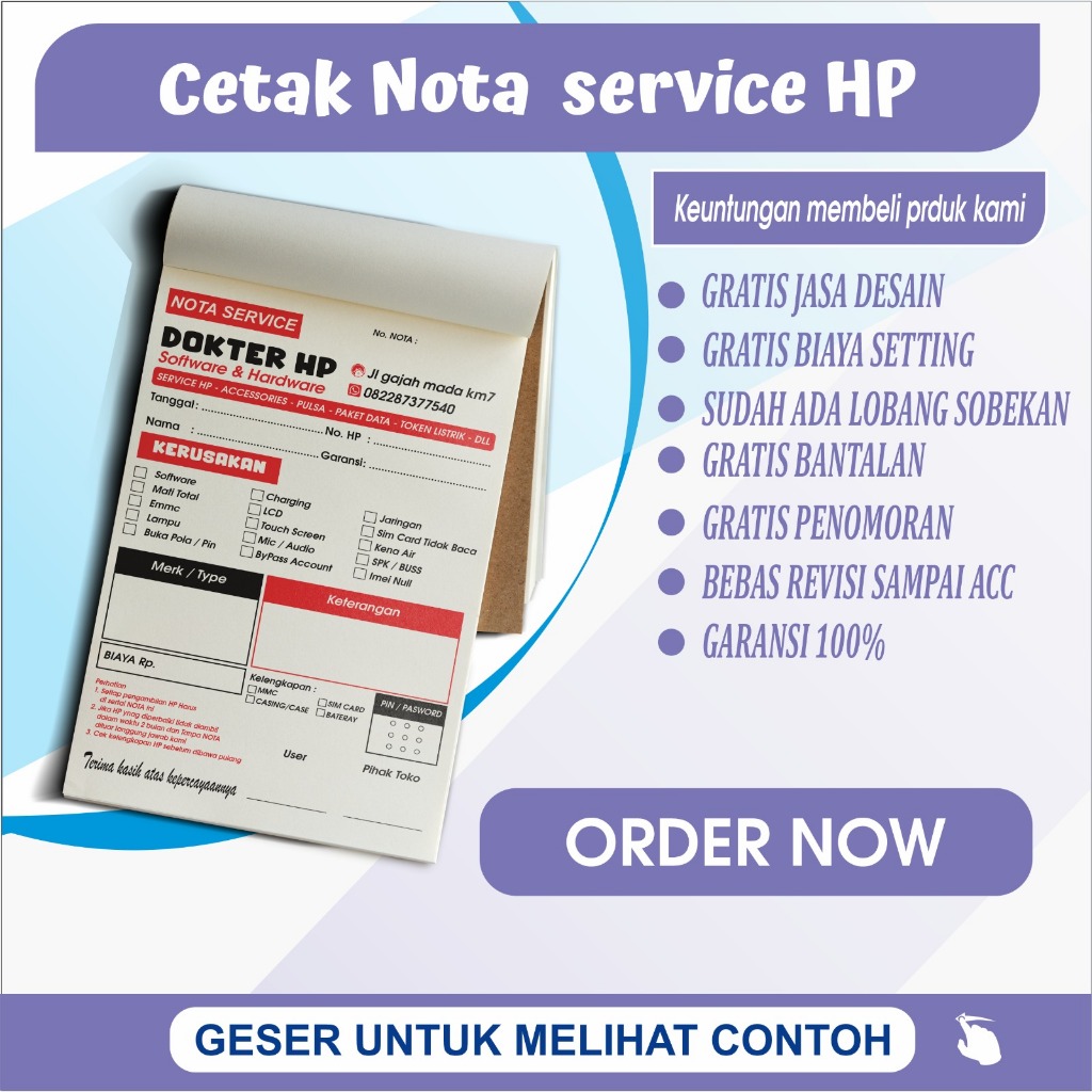 nota service hp custom 2 rangkap cetak nota service hp custom 2 rangkap