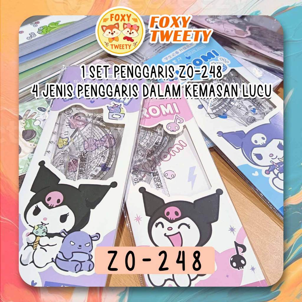 

Penggaris Set 4 in 1 Lengkap Perlengkapan Sekolah Komplit Lucu - ZO 248