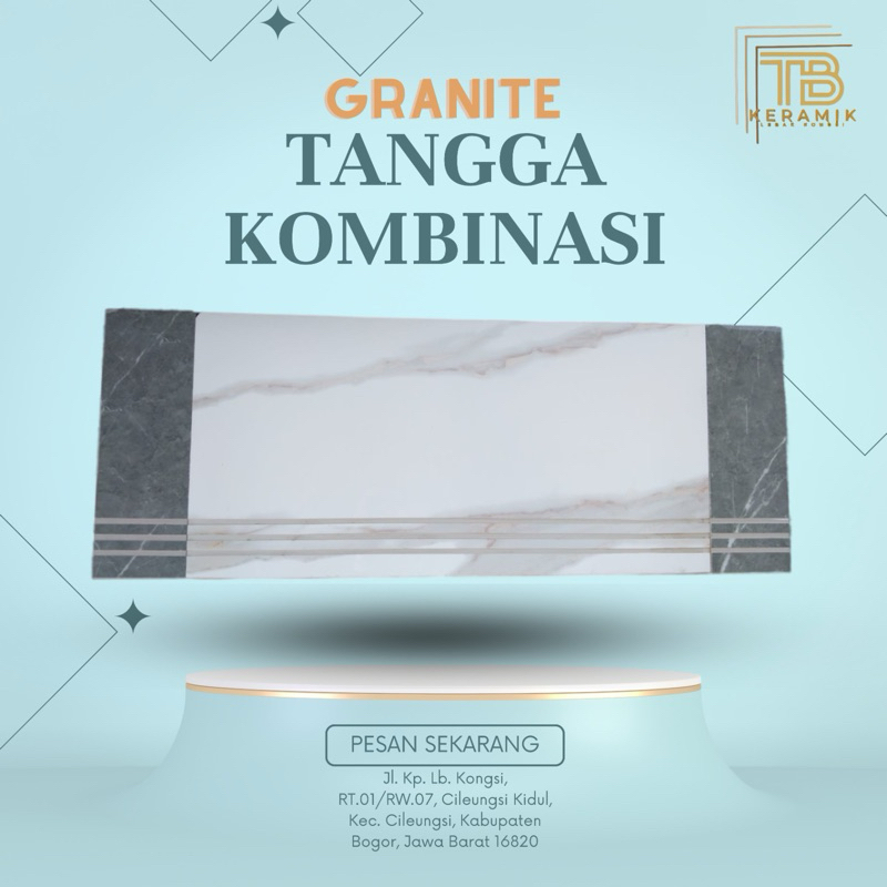 Granit tangga kombinasi ukuran 20x80 25x80 30x60
