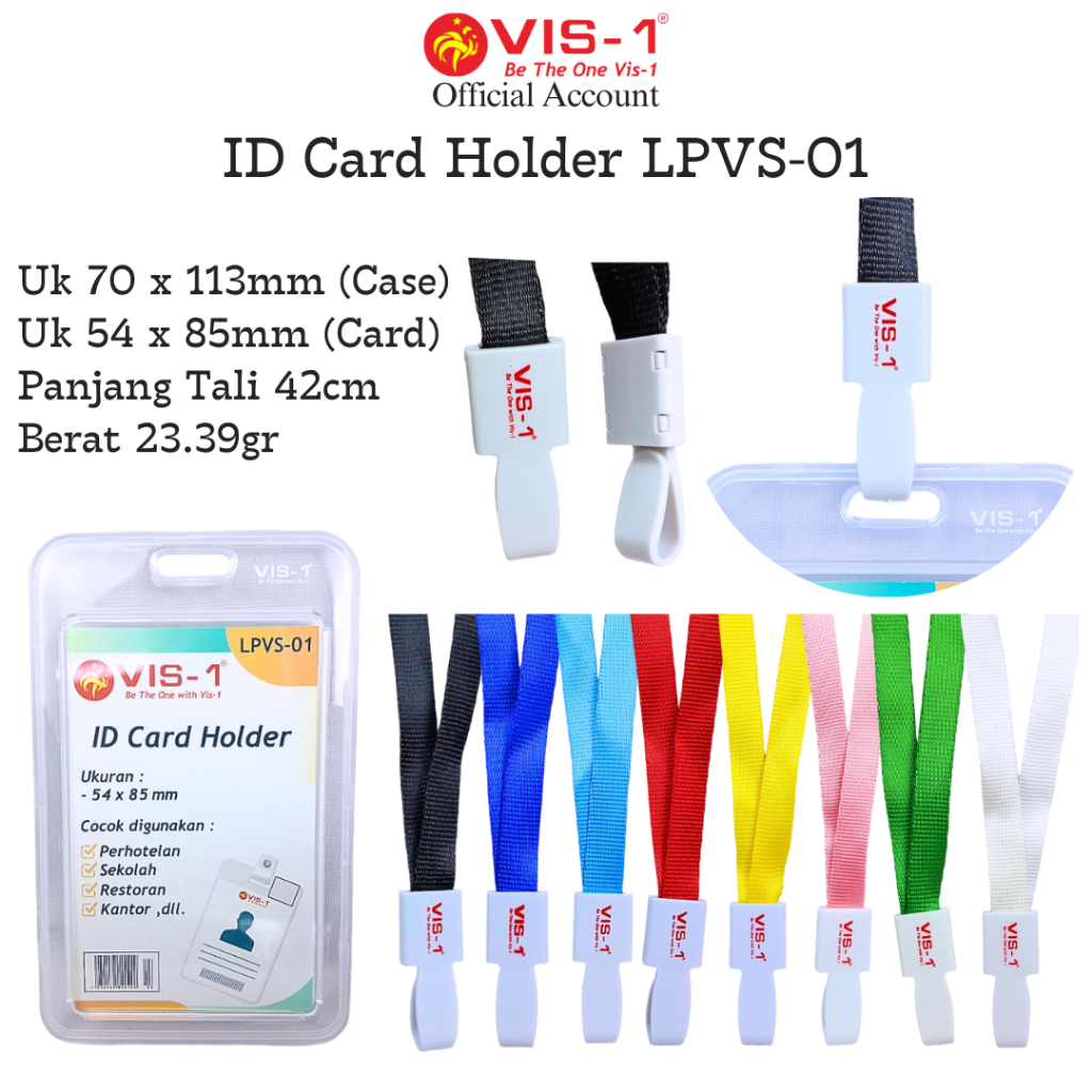 

VIS-1 - ID CARD Holder Plastik kode LPVS-01 / Name Tag / Keplek