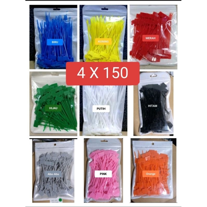 

Kabel Ties Label ties 4X150 / Ties Kabel Bendera 100pcs