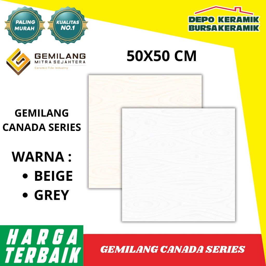 KERAMIK LANTAI GEMILANG 50X50 CANADA SERIES