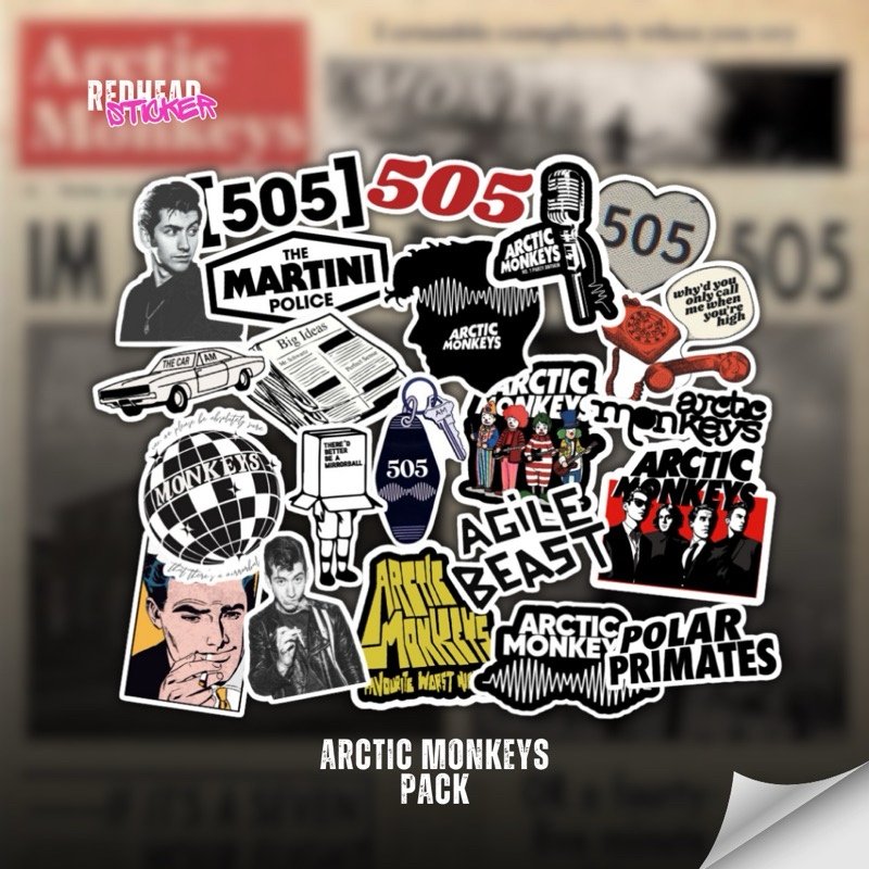 

ARCTIC MONKEYS STICKER PACK - 24 PCS/PACK STICKER AWET ANTI AIR TIDAK ADA BEKAS LEM