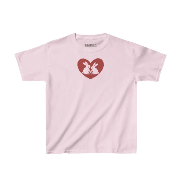 Bunny Graphic Baby Tee Women Streetwear Baby Tee Graphic Baby Tee Vintage Graphic Tee Cute graphic T