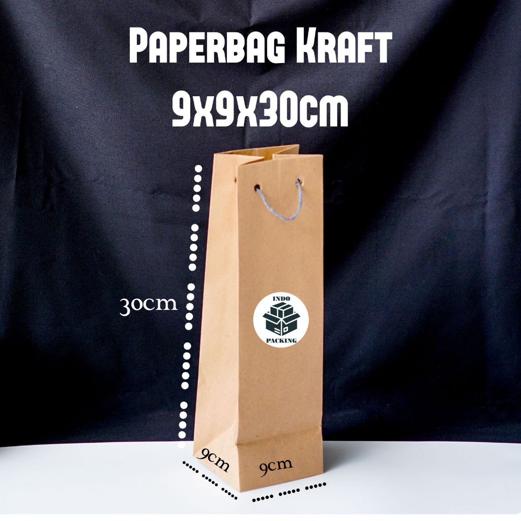 

Paperbag Kraft 9x9x30cm / Paper Bag Botol Wine / Tas Kertas Coklat / Tas Souvenir Suvenir